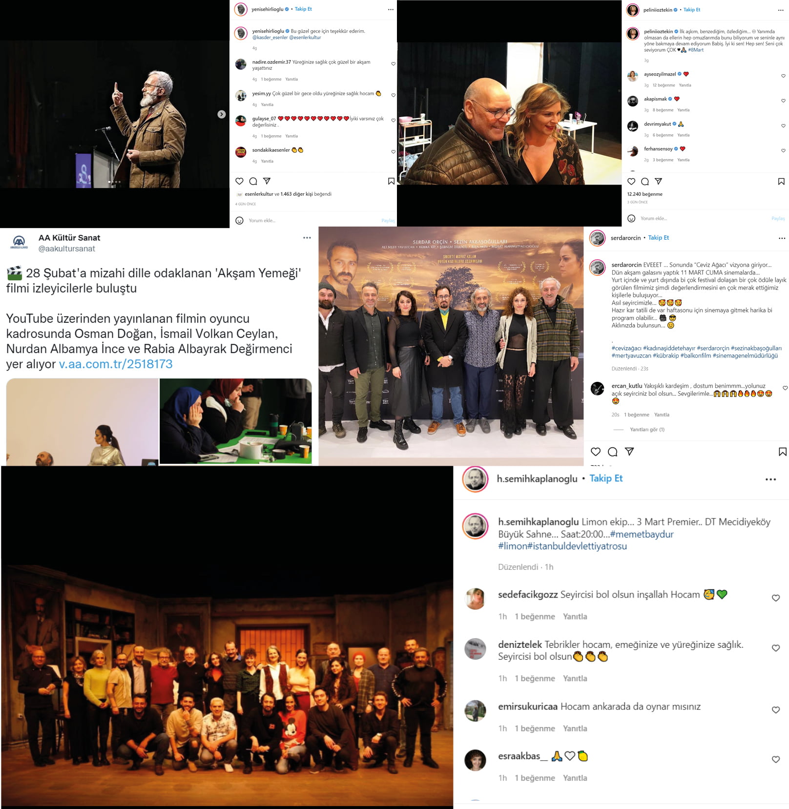 Sinema, tiyatro ve usta isimlerden dijital mecrada öne çıkanlar